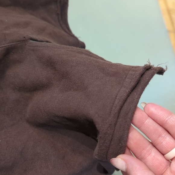 Kleen Brown Button Down Top Cotton Pockets Breathable Lagenlook Small Minimalist - Picture 13 of 13